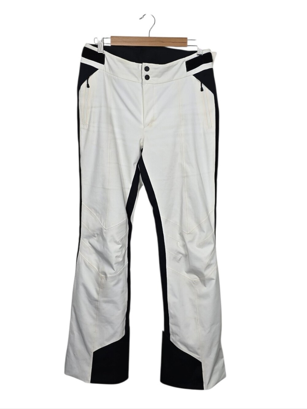 Bogner Fire + Ice Stretch Boot Cut Ski Pants Adjustable Waist White & Black US8